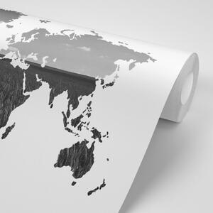 Tapeta z mapą świata w czerni i bieli