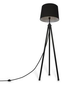 Lampa podłogowa czarna z abażurem Calvin Maytoni Z177FL-01B
