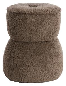 Brązowy puf z materiału bouclé Leyla – Light & Living