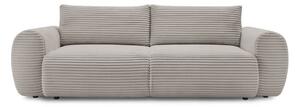 Jasnoszarobeżowa sztruksowa rozkładana sofa 257 cm Lucien – Bobochic Paris