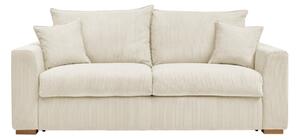 Kremowa sztruksowa rozkładana sofa 225 cm Augustin – Bobochic Paris