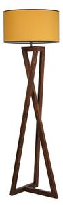 Musztardowo-brązowa lampa stojąca z tekstylnym kloszem (wysokość 149 cm) Maçka – Opviq lights