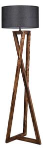 Czarna/brązowa lampa stojąca z tekstylnym kloszem (wysokość 149 cm) Maçka – Opviq lights