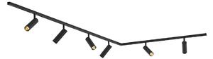 Nowoczesny system szynowy z 6 reflektorami czarny 1-fazowy - Slimline Uzzy
