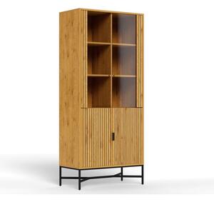 Witryna szklana Lamel loft Oak 180x80 cm z drzwiczkami