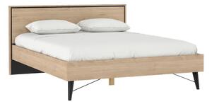 Łóżko dwuosobowe w dekorze dębu ze stelażem 160x200 cm w naturalnym kolorze Ry – Tvilum