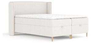 Kremowe łóżko boxspring ze schowkiem 160x200 cm Monpelli – Maison de Rêve