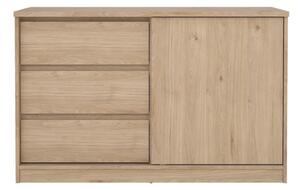 Komoda w dekorze dębu z drzwiami przesuwnymi w naturalnym kolorze 119x76x50 cm Naia – Tvilum