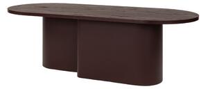 Bordowy stolik z blatem w dekorze dębu 50x115 cm Looi – noo.ma