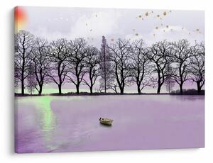 Obraz - Łodka na jeziorze (70x50 cm)