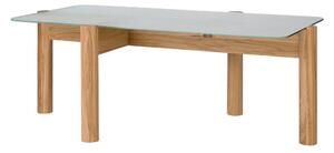 Stolik ze szklanym blatem w naturalnym kolorze 55x105 cm Kob – noo.ma