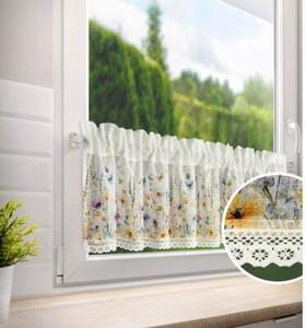 Firana gotowa EUROFIRANY Rozalie 150 x 30 cm BiaÅy