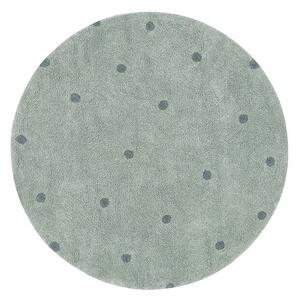 Jasnozielony bawełniany dywan dziecięcy tkany ręcznie odpowiedni do prania ø140 cm Round Dot Blue Sage – Lorena Canals