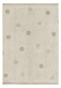 Zielono-kremowy bawełniany dywan dziecięcy tkany ręcznie odpowiedni do prania 120x160 cm Hippy Dots Olive – Lorena Canals