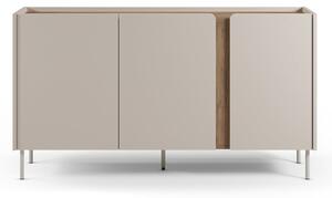 Kremowo-naturalna komoda w dekorze dębu 150x82,5x40,5 cm Lucile – Marckeric