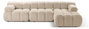 Beżowy narożnik modułowy z materiału bouclé (prawostronny) Bellis – Micadoni Home