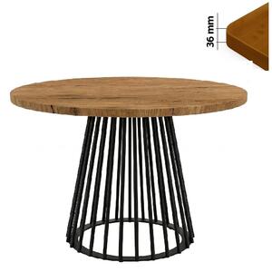 Stół 120 cm okrągły nierozkładany, blat 3,6 cm, Ażurowa Metalowa podstawa I ArtDHome