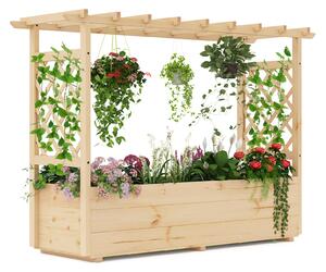 Duża pergola do sadzenia roślin z kratką i daszkiem