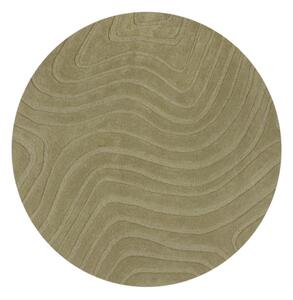 Wełniany okrągły dywan tkany ręcznie w kolorze khaki ø 160 cm Mesmerise Sage – Flair Rugs