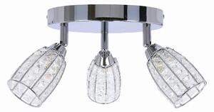 Shiba lampa sufitowa plafon chromowy 3x15w g9 klosz bezbarwny