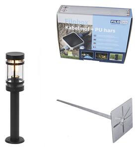 Nowoczesna lampa zewnętrzna czarna 50 cm IP44 - Gleam