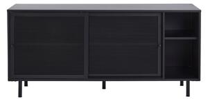 Czarna metalowa komoda z drzwiami przesuwnymi 160x75x46 cm Veep – Unique Furniture