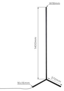 Lampa podłogowa MASTERLED LED RGB 20W 140cm pilot stojąca czarna