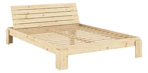 Łóżko dwuosobowe z litego drewna sosnowego ze stelażem 160x200 cm w naturalnym kolorze Layers – Karup Design