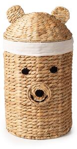Dziecięcy kosz na zabawki z hiacyntu wodnego w naturalnym kolorze ø 30x56 cm Bear – Compactor