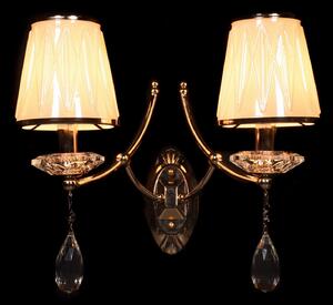 Lumina Deco Lampa Ścienna Kinkiet Kryształowy Złoty Dominni W2