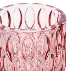 Szklany świecznik VIGO różowy
