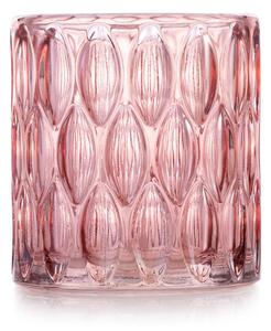 Szklany świecznik VIGO różowy