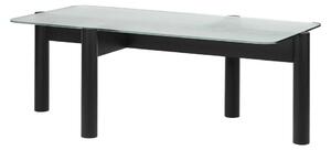 Czarny stolik ze szklanym blatem 55x105 cm Kob – noo.ma