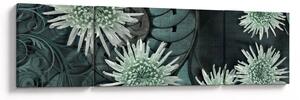 Obraz - Zielone kwiaty (170x50 cm)
