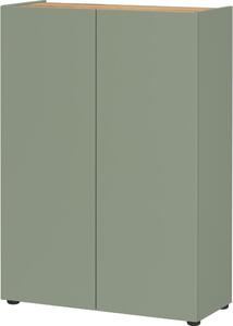 Szałwiowa szafka w dekorze dębu 74x105x33 cm Alviano – Germania