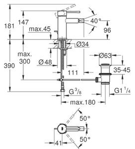 Bateria bidetowa GROHE Essence 32935001 S Chrom