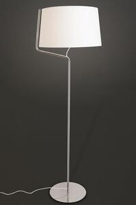 Lampa Podłogowa Chicago Chrom + F0037 Biały Abażur Maxlight