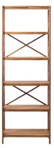 Regał z litego drewna dębowego w naturalnym kolorze 70x198 cm X-Shelf – Unique Furniture