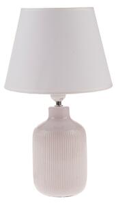 Kremowa lampa stołowa ceramiczna z tekstylnym kloszem (wysokość 41 cm) Rita – Dakls
