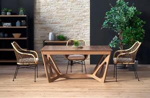 Prostokątny rozkładany stół z rustykalnymi krzesłami - Bavarias