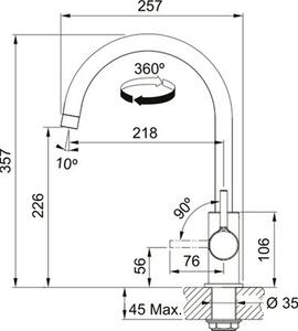 Bateria kuchenna stojÄ ca FRANKE Lina XL Chrom 115.0693.228