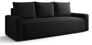 Czarna sofa z funkcją spania i pojemnikiem C5-R50
