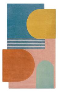 Niebieski wełniany dywan tkany ręcznie 120x180 cm Lozenge Bright Multi – Flair Rugs