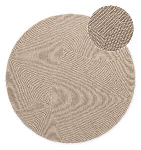 Beżowy wełniany okrągły dywan tkany ręcznie ø 120 cm Calmio – Hanse Home