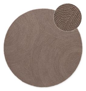 Szarobrązowy wełniany okrągły dywan tkany ręcznie ø 120 cm Calmio – Hanse Home
