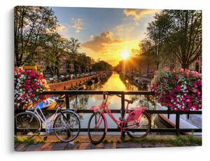 Obraz - Wschód słońca w Amsterdamie (70x50 cm)