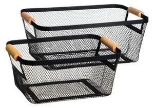 Metalowe koszyki druciane zestaw 2 szt. 33x21x14 cm – Casa Selección