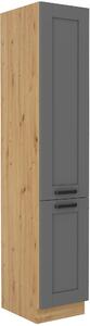 Wysoka szafka kuchenna słupek LUNA 40 DK-210 2F Szary/Dąb Artisan