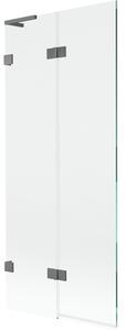 Mexen Lunar L parawan nawannowy 2-skrzydłowy lewy 80 x 150 cm, transparent, gun metal - 897L-080-100-95-00-L