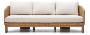 Beżowo-naturalny sofa ogrodowa z imitacji rattanu Xoriguer – Kave Home